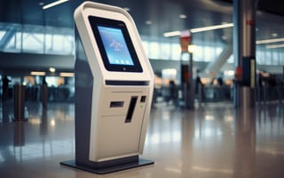 Airport self-check-in kiosk machine