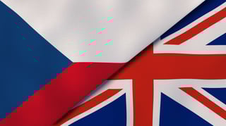 Czech and UK flags overlapping