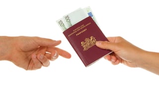 Dutch passport with euro currency exchange