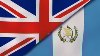 UK and Guatemala flags together