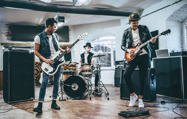 A Music Band Performing In The Uk