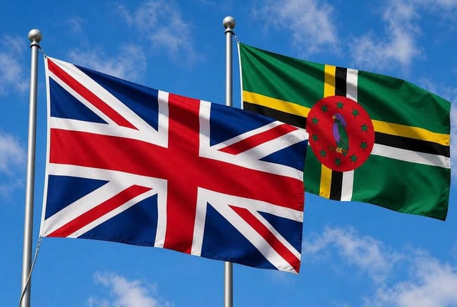 Dominica And Uk Flag