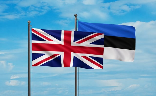 Estonia And Uk Flag Together