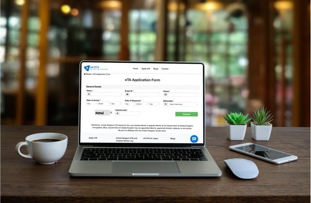 Laptop Open With Uk Eta Application Form