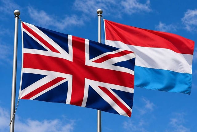 Luxembourg And Uk Flag