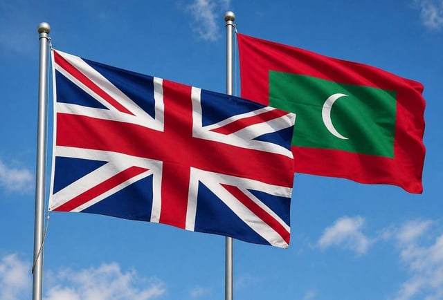 Maldives And Uk Flag