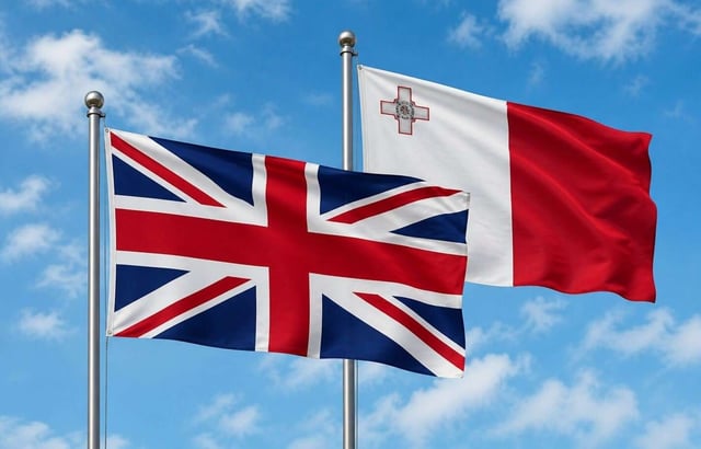 Malta And Uk Flag