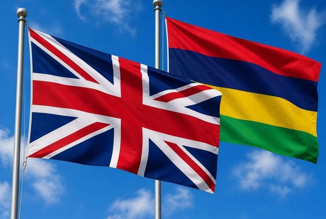Mauritius And Uk Flag