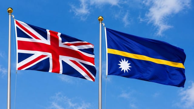 Nauru And Uk Flag