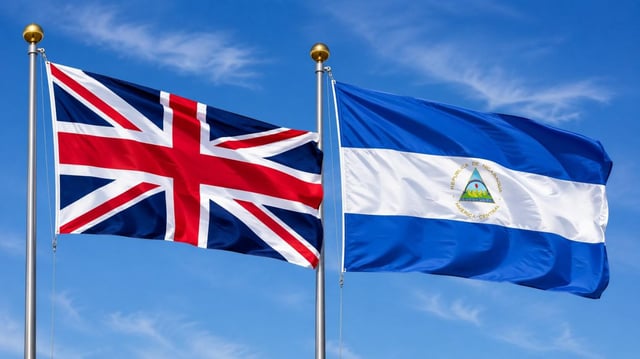 Nicaragua And Uk Flag