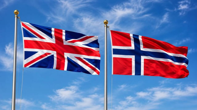 Norway And Uk Flag
