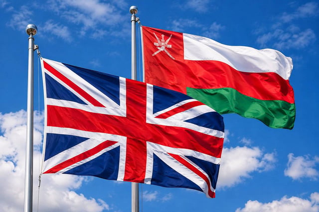 Oman And Uk Flag
