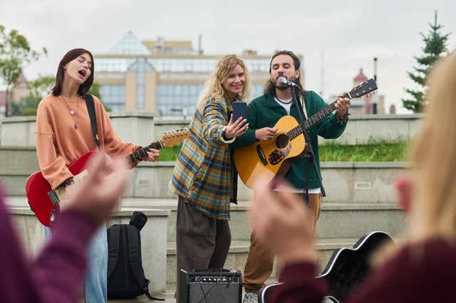 Outdoor Band Performing Live Music