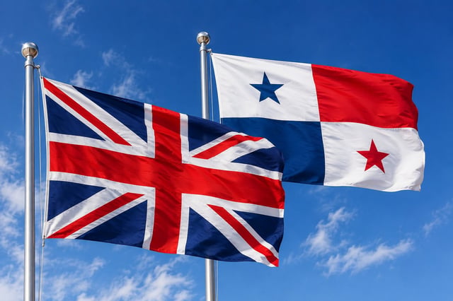Panama And Uk Flag