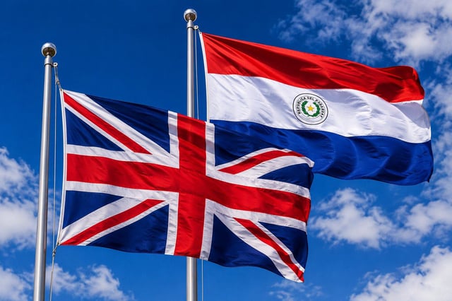 Paraguay And Uk Flag