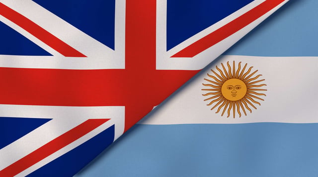 UK and Argentina Flag Together
