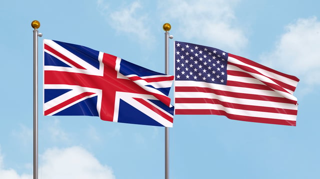 Uk And Us Flag Together