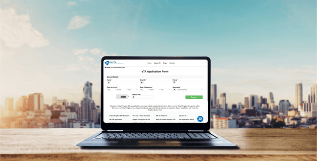 Uk Eta Application Form On A Laptop