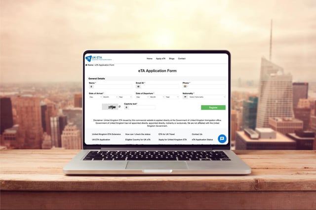 Uk Eta Application Form On Laptop Screen
