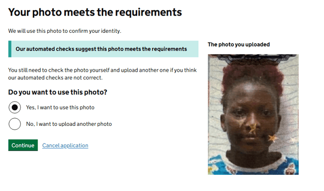 Your Photo Meets The Requirements