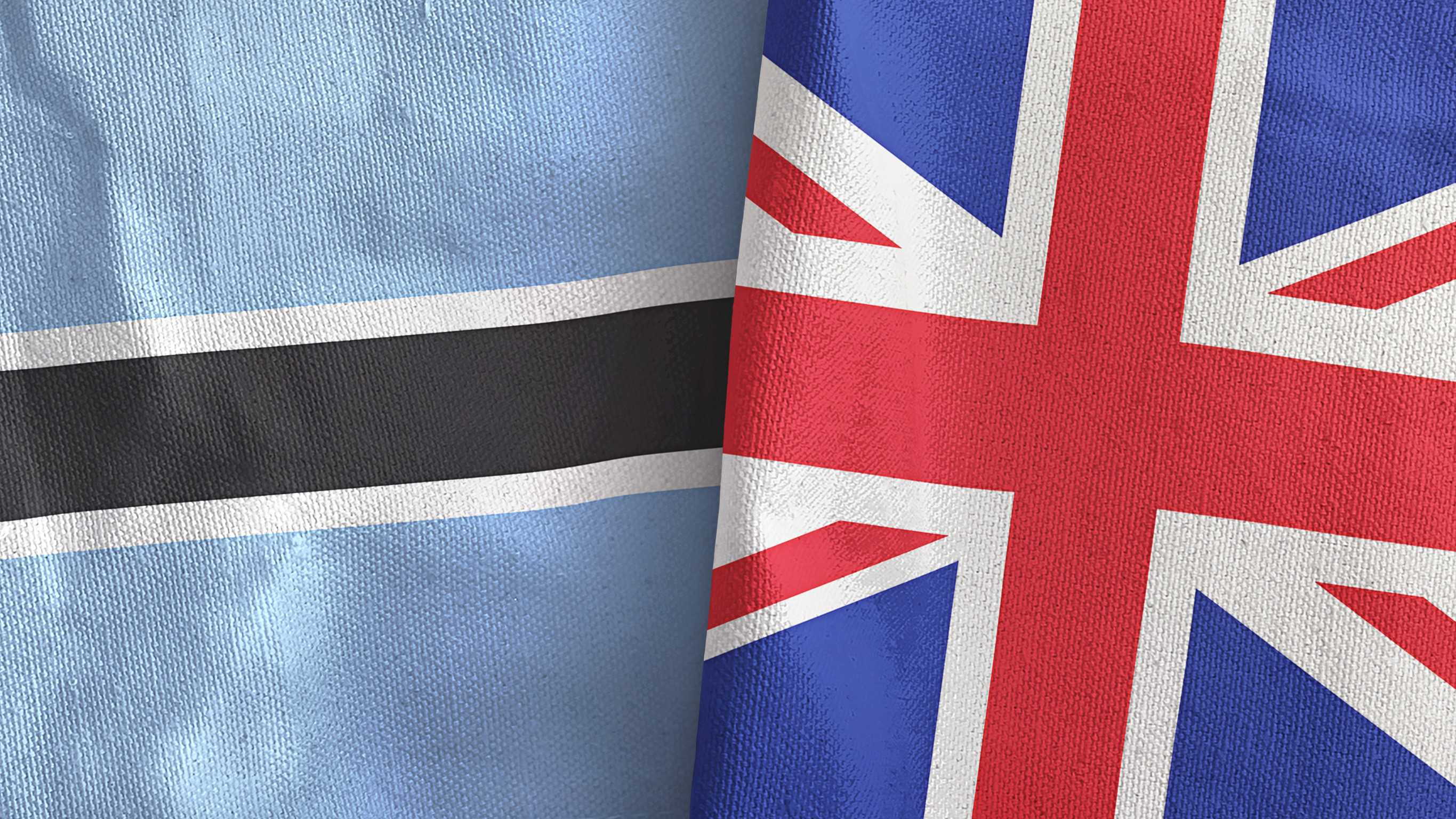 Botswana and UK flags side-by-side