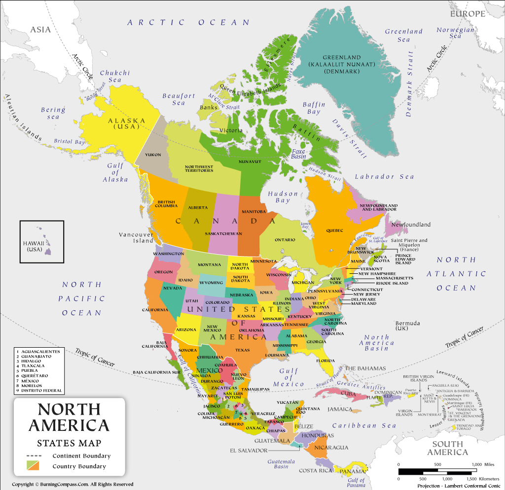 Countries in North America