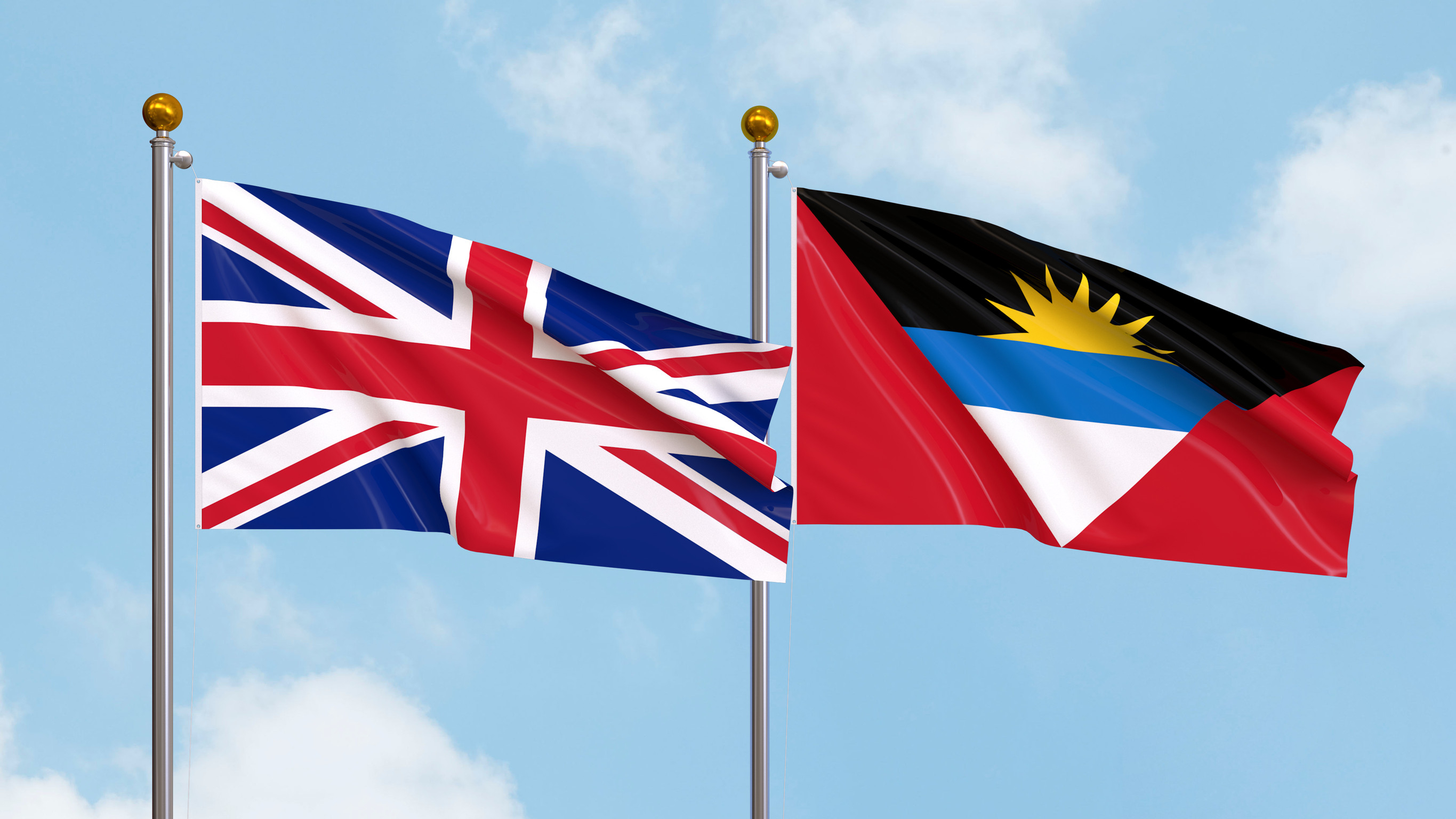 UK and Antigua and Barbuda Flag Together